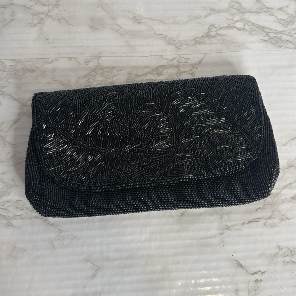 Fuji Bag Women's Vintage Hand Beaded Clutch Bag Black